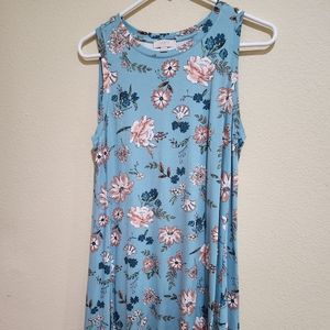 Loft dress. Size petite Med. Dress is teal with coral flowers.